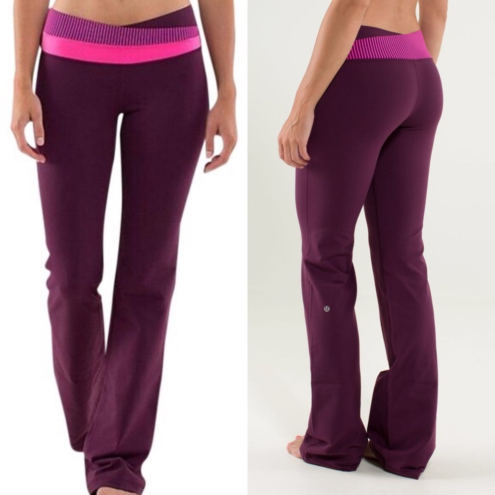 Lululemon Astro Pant Size 2 Plum w Pink Stripes